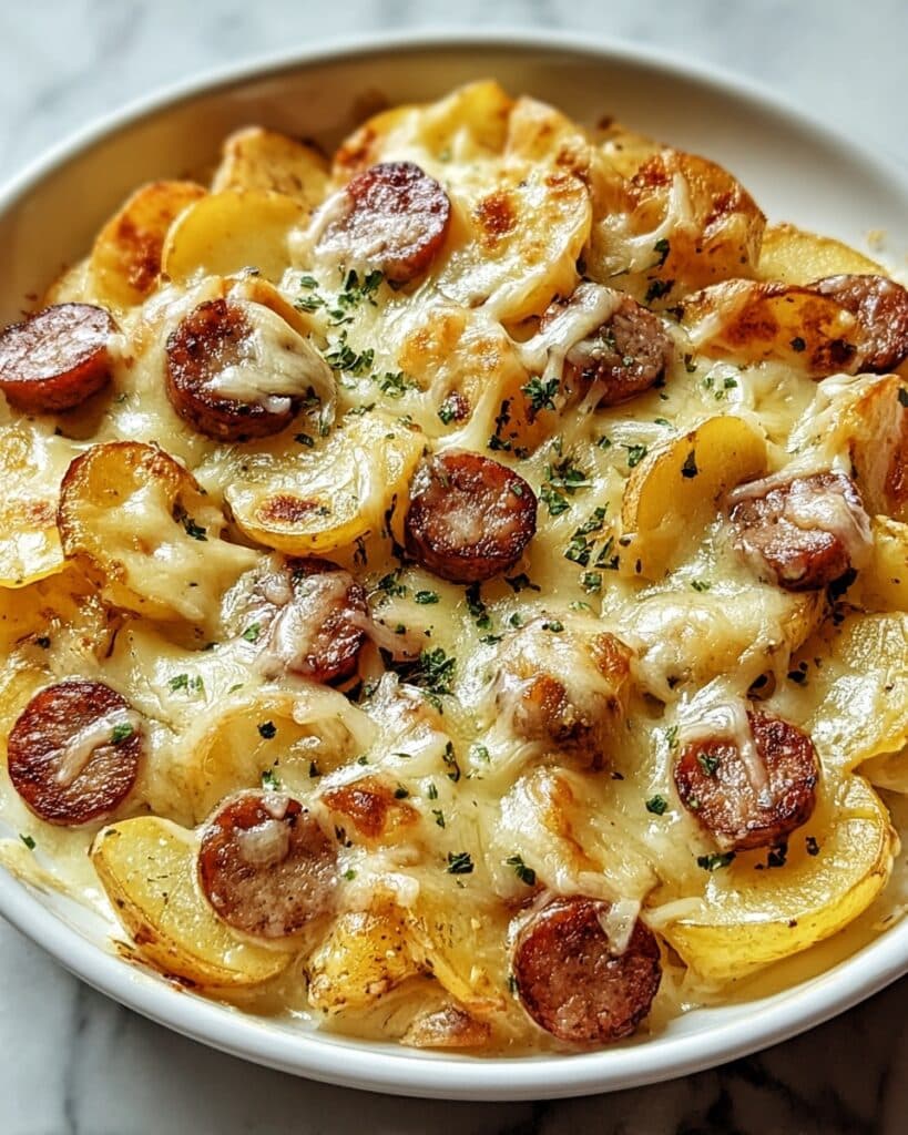 Cheesy Ranch Potatoes and Smoked Sausage Recipe