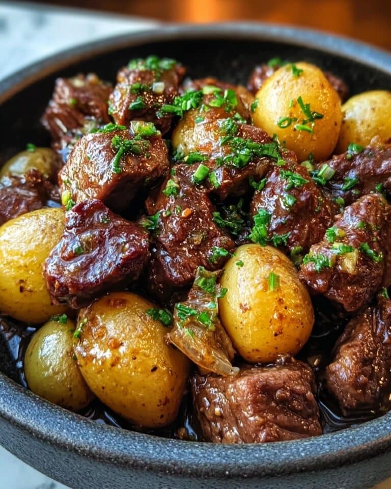 Garlic Butter Beef Bites with Potatoes Recipe