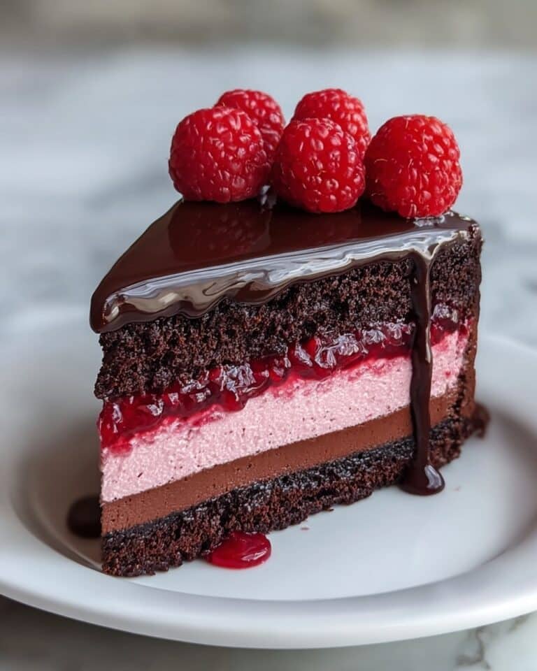 Dark Chocolate Raspberry Mousse Cake Recipe