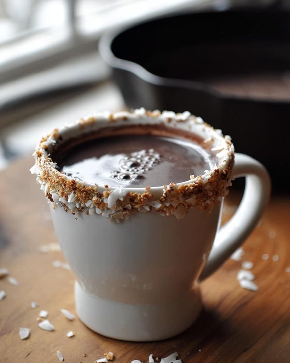Thick and Creamy Crockpot Coconut Hot Chocolate Recipe