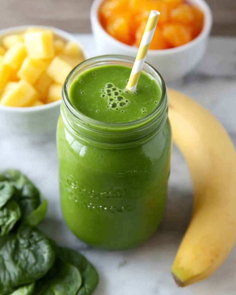 Pineapple Orange Banana Green Smoothie Recipe