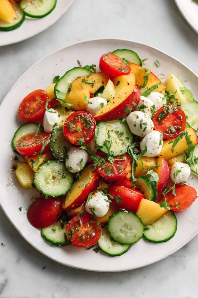Cherry Tomato Salad with Nectarines, Ciliegine, and Fresh Herbs Recipe